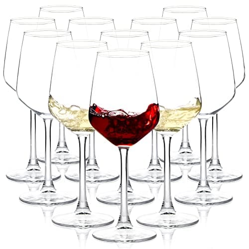 Wine Glasses Set of 12, 12oz Clear Red/White Wine Cup, Long Stem Wine Glasses for Party, Wedding and Home - Image 1