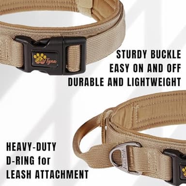 ADITYNA Tactical Dog Collar for Medium Dogs - Soft Padded, Heavy Duty, Service, Adjustable, Military, K9 Medium Collar with Handle for Training and Walking - Image 6