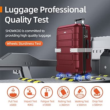 SHOWKOO Luggage Sets Expandable PC+ABS Durable Suitcase Double Wheels TSA Lock Red - Image 8