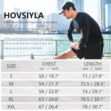 HovSiyla Long Sleeve Shirts for Men Moisture Wicking Mens Tee Shirts Workout Sun Protection T Shirt for Running Black Gray White Blue Bowland XL - Image 7