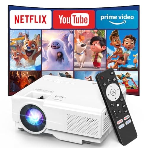 【Netflix Officially】NISOO Smart Projector with WiFi and Bluetooth, Mini Movie Projector with Apps Built-in, 1080P Outdoor Projector for Phone/PC/HDMI/USB, Two-way Bluetooth, 50% Zoom - Image 1