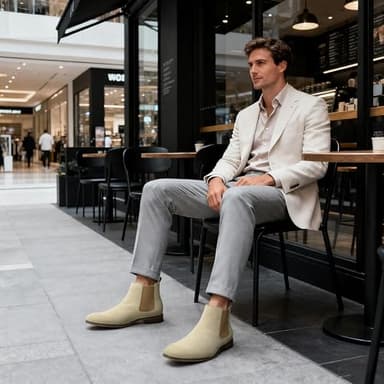 Cestfini Chelsea Boots Men Classic Elastic Dress Boots Casual Men's Leather Chelsea Ankle Boots - Image 5