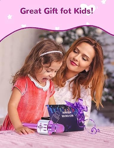 Amazmic Toys for Girls, Kids Karaoke Microphone Toddler Microphone for Kids with Lights, Birthday Gift for Girls, Boys Toy Age 3 4 5 6 7 8+(Light Purple) - Image 9