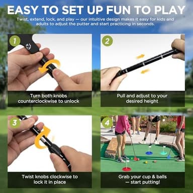 KINGTOP Adjustable Golf Putter – Retractable Shaft, Lightweight Travel Putter with Practice Balls & Putting Cup, Left & Right-Handed Design - Image 6
