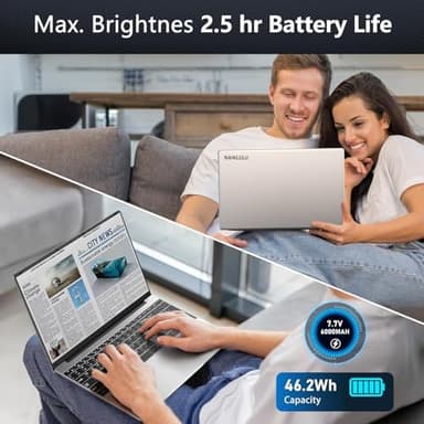 NAIKLULU Gaming Laptop,15.6 Inch Laptop Computer,16GB RAM 1TB SSD,AMD Ryzen 5 7430U (up to 4.3Ghz,Beat 5700U),AMD Radeon Graphics,15.6”FHD 1920 * 1080 Display,WiFi 5,BT5.0,Backlit Keyboard - Image 8