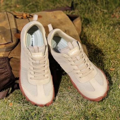 UBFEN Sneakers Barefoot Shoes for Womens Mens Minimalist Trail Running Hiking Comfortable Walking Light Brown Size US 6 Women/4 Men - Image 3