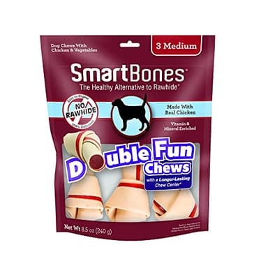 SmartBones DoubleTime Chews 3 Count, Medium, Rawhide-Free Chews For Dogs With Long-Lasting Chew Center - Image 1
