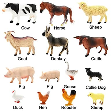 3 Pack Farm Toy Tractor with 40pcs Plastic Animals Figurines and Fence Playset, Farm Figures Farmer Vehicle Toy Truck with Trailer for 3-12 Years Old Kids Boys Girls Toddlers - Image 6