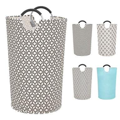 STORAGE MANIAC 2 Pack 115L Extra Large Laundry Basket Freestanding Laundry Hamper, Collapsible Laundrys Baskets Waterproof Laundry Bag with Padded Handles, Folding Tall Clothes Hamper, Hexagon - Image 7