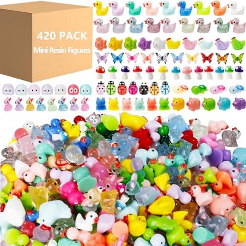 420 Pcs Mini Resin Animals 12 Styles Resin Animals Figurines Bulk for Fairy Garden Miniature Dollhouse Accessories Hide Crafts Decor - Image 1