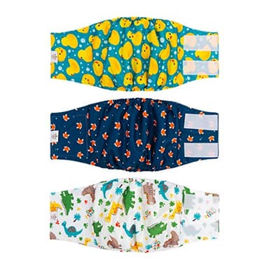 CuteBone Belly Wrap Male Dog Washable Puppy Diapers Reusable Doggie Diapers Medium 3pcs a Pack DM02M - Image 1