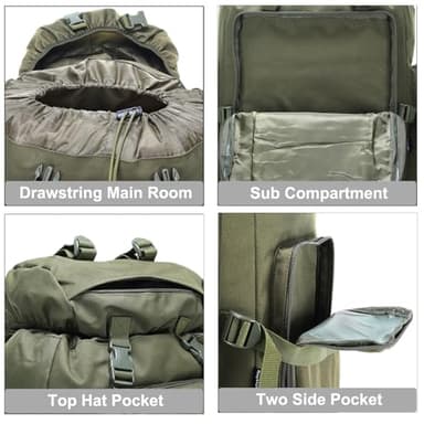 Hiking Backpack for Men 70L/100L Camping Backpack Military Rucksack Molle 3 Days Assault Pack for Climbing - Image 5