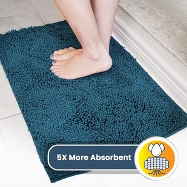 Muddy Mat® Shown on TV–Super Absorbent Microfiber Dog Door Mat for Muddy Paws, Non-Slip Washable Pet Rug, Quick Dry Chenille Entryway Carpet, Machine Washable Indoor Outdoor mat–Atlantic Blue 35"x24" - Image 4