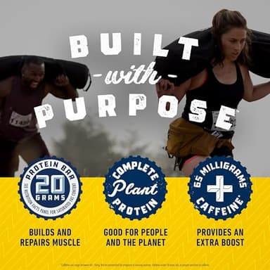 CLIF BUILDERS + Caffeine Protein Bars - Chocolate Chip Cookie Dough Flavor - 20g Plant Based Protein - Gluten Free - Non-GMO - Low Glycemic - No Artificial Sweeteners - 2.4 oz. (12 Pack) - Image 5