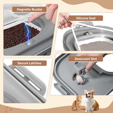 SEWIU Dog Food Storage Container 2pack*20LB,Collapsible Dog Food Container with Travel Silicone Bowl and Scoop for Dog/Cat/Bird Food/Cat litter,Keep Dry Food Fresh,Easy to Move. - Image 6