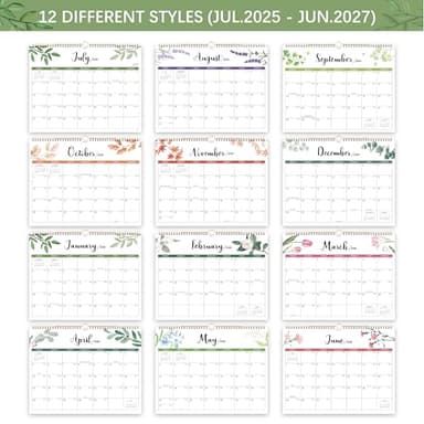 Wall Calendar 2025-2027 - JULY 2025 to JUNE 2027, 24 Months Wall Calendar 2025-2027, 14.8'' x 11.5'', Large Blocks with Julian Dates - Image 3