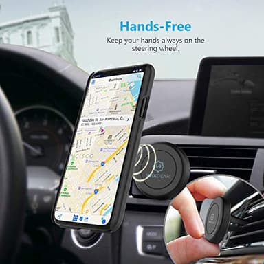 Magnetic Phone Holder for Car, WixGear [2 Pack] Universal Air Vent Magnetic Phone Mount for Car, Car Phone Holder Mount for Cell Phones and Mini Tablets with 4 Metal Plates - Image 9
