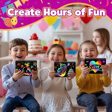 Party Favors for Kids 4-8-12: 24 Pack Scratch Rainbow Art Crafts Notebook, Coloring Book Goodie Bags Stuffers Kit, Bulk Birthday Gift Classroom Prizes Girl Boy Toddler - Image 6