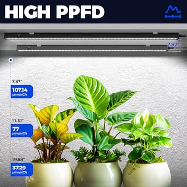 Barrina T5 Grow Lights for Indoor Plants, 2FT 80W(8 x 10W) Black Cover LED Plant Growing Lamp, Full Spectrum Grow Light Strip with Switch, Magnetic Installation, Plug and Play, 5000K, 8 Packs - Image 4