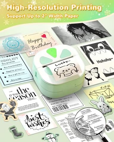 Sticker Printer, Print Pods Mini Printer, Bluetooth Thermal Sticker Maker Machine with 3 Rolls Paper, Print Pod Mini Printers for iPhone, Impresora Portátil for Study Note, Journal, DIY, Kids Gift - Image 4