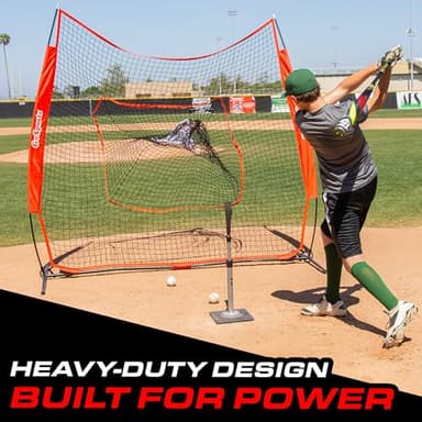 GoSports 7 ft x 7 ft Baseball & Softball Practice Hitting & Pitching Net with Bow Type Frame, Carry Bag and Strike Zone, Great for All Skill Levels - Image 4