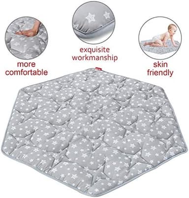 Hexagon Playpen Mat, Baby Playmat Fits Regalo Portable Play Yard 48 Inch and hiccapop 53" PlayPod Playpen, 6 Panel Playpen Mattress Non Slip Pad Mat - Image 4