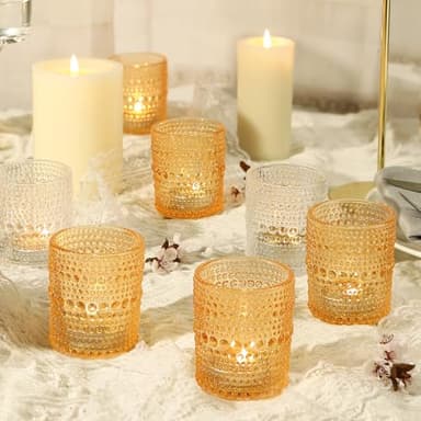 36 Pack Glass Votive Candle Holders Bulk, Gold Vintage Tea Light Candle Holder for Floating Candle, Tealight Candle Holder for Table Centerpieces Home Bridal Birthday Wedding (36) - Image 7