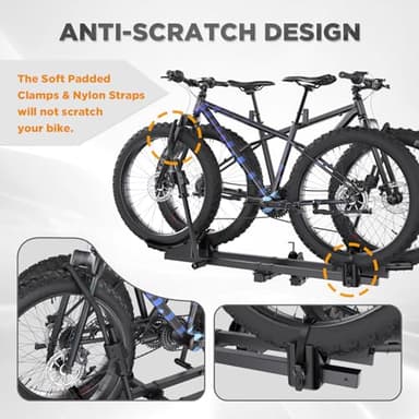 TANX Bike Racks for Ebikes,Fat Tire Bike Rack for Tow Hitch 2-Bike 200 lbs Capacity, Smart Tilting Platform for Standard E-Bikes, Fits 2-Inch Receiver - Image 4
