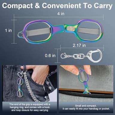 2 Pcs Folding Stainless Steel Portable Mini Travel Scissors, Safety Foldable Pocket Badge Small Scissors All Purpose with 2 Keychain for Travel, Home, Office, Craft, Sewing, Nurse Accessories (Color) - Image 3