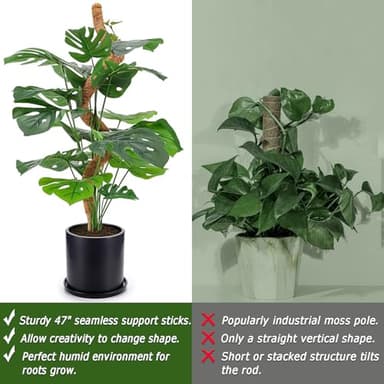 Bendable Moss Pole, 47 Inch Moss Poles for Plants Monstera, Tall Moss Poles for Climbing Plants Indoor, Large Moss Pole Support, Garden Trellis Plant Stand Stakes for Potted Plants, Pothos - Image 6