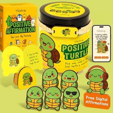 Stofinity Positive Turtle Gifts For Women - Daily Affirmation Cards For Teen Girls Trendy Stuff, Cute Birthday Gifts For Women Coworkers, Funny Sea Turtle Decor For Desk Office, Christmas Turtles Card - Image 1
