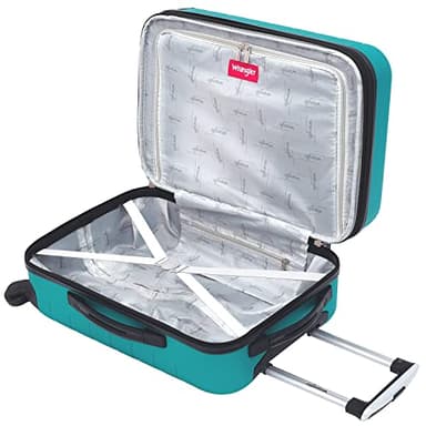 Wrangler Smart Luggage Set with Cup Holder and USB Port, Teal, 2 Piece - Image 4