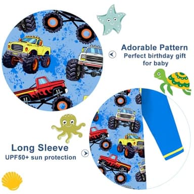 Funnycokid Swimsuit Baby Boys 3t Rash Guard Toddler Bathing Suit One Piece Swimwear Zipper Sunsuit UPF 24-36 Months - Image 4