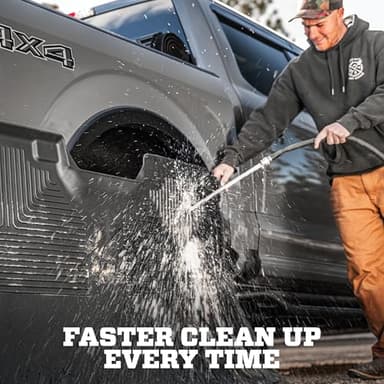 Husky Liners Weatherbeater Floor Mats | Fits 2015-2025 Ford F-150 (Includes 2022-2025 Lightning) SUPERCREW CAB ONLY w/Carpet & w/Out Fold Flat Storage | Front & 2nd Row, 3-pc Black - 94041 - Image 4