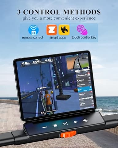 4.0/7.6MPH Walking Pad Treadmill with Folding Slope, Larger Screen Display Under Desk Treadmill 300 lb Capacity, Portable Treadmills for Small Spaces, Home - Image 4