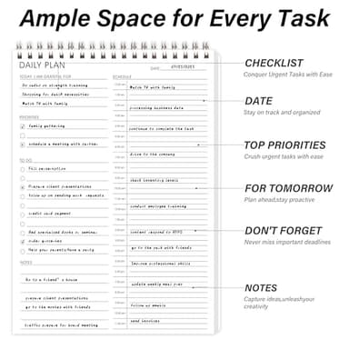 24 Hour Daily Planner - To Do List for Work & Personal Life, Productivity Everyday Planner, Daily Schedule, 6.5 x 9.8 - Image 4