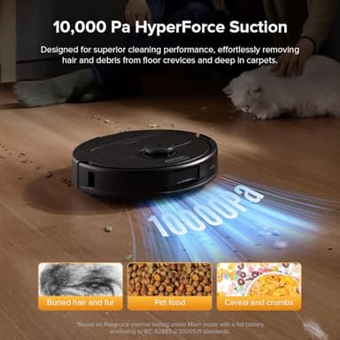 roborock QV 35S Robot Vacuum and Mop, All-in-one Vacuum Cleaner, 10,000Pa Powerful Suction, Self Emptying & Refilling, Self Mop Washing & Air Drying, Anti-Tangle Brushes for Home, Pet Hairs, Black - Image 2