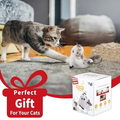 Gigwi Interactive Flapping Cat Toys Catnip, Electronic Flappy Toys Motion Activated, Automatic Cat Toys for Indoor Cats, USB Rechargeable Cat Enrichment Toy for Hunting and Kicker, Bird Prince - Image 7