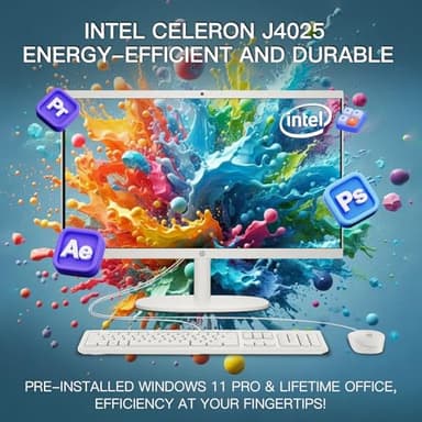 HP All-in-One Desktop Computer - for Everyday Use • Office Lifetime & Win 11 Pro • 21.5" FHD Anti-Glare Display • Intel Celeron CPU• w/Bundle Accessories(32GB RAM | 1TB SSD) - Image 2