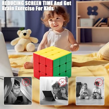 Giant Magic Cube, 18CM Big 3x3 Speed Cube Color-Matching 3D Sensory Puzzle Box Super Large Birthday Christmas Stocking Stuffers Gift for Kids Adults Fidget Toy Brain Teasers Cubing Classroom Speed Toy - Image 3