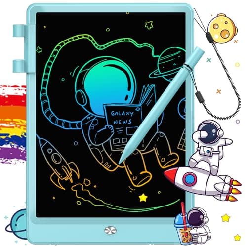 FLUESTON LCD Writing Tablet, Doodle Board Toys Gifts for 3-8 Year Old Girls Boys, 10 Inch Colorful Electronic Board Drawing Pad for Kids, Gifts for Toddler Educational Learning Travel Birthday, Blue - Image 1