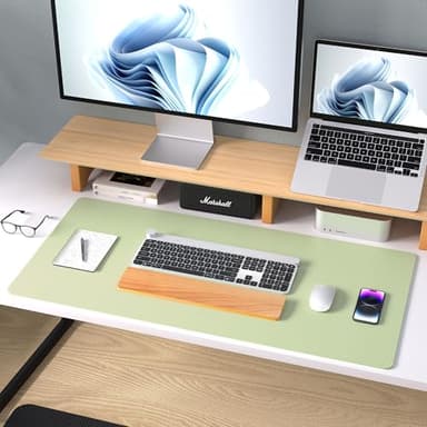 Aothia Leather Desk Pad Protector, Mouse Pad, Office Desk Mat, Non-Slip PU Leather Desk Blotter, Laptop Desk Pad, Waterproof Desk Writing Pad for Office and Home (Grass Green, 36" x 17") - Image 8