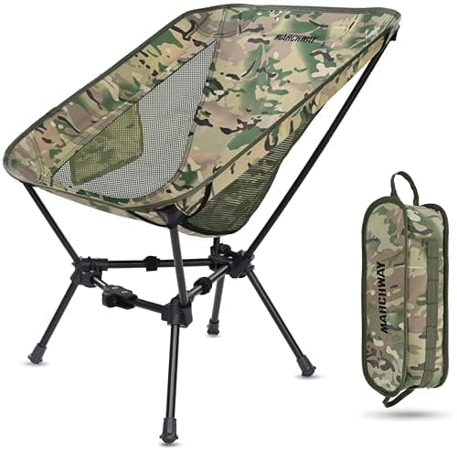 MARCHWAY Lightweight Folding Camping Chair, Portable Foldable Compact for Outdoor Camp, Travel, Beach, Picnic, Festival, Hiking, Backpacking, Supports 330Lbs (Camo) - Image 1