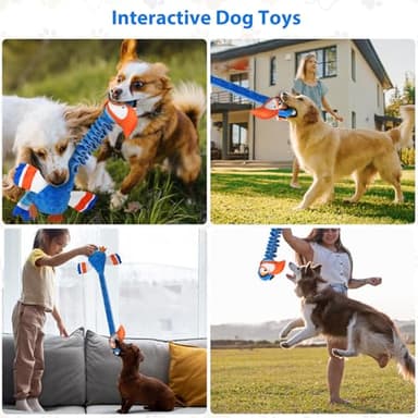 Homounter Squeaky Dog Toys for Large Dogs, Tough Tug of War Puppy Toy, Cute Animal Design Plush Dog Toys with Crinkle Paper, Dog Chew Toys for Small, Medium and Large Dogs - Image 6