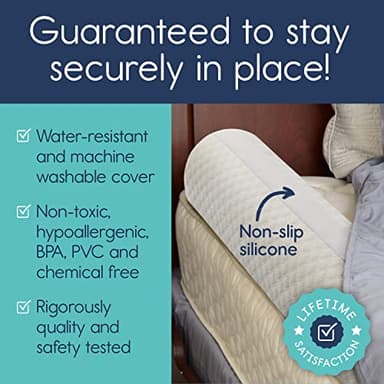 hiccapop [2-Pack] Foam Bed Bumpers for Toddlers, Toddler Bed Rails w/ Water-resistant Cover, Bed Guard Rail for Toddlers for Twin, Queen, King Beds - Image 4