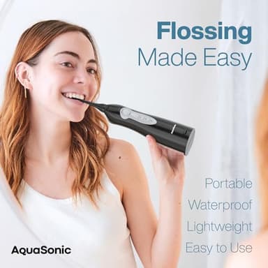 AquaSonic Aqua Flosser - Cordless Rechargeable Water Flosser for Teeth - Waterproof, Portable Oral Irrigator for Dental Cleaning with 5 Jet Tips – Braces Home Travel - Image 2