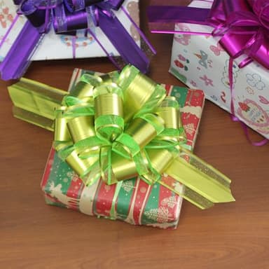 HQJAXJ 6 Pieces Large Pull Bows,Pull Bow for Gifts Wrapping Party Birthday Holiday Gift Boxes Bow Basket Packaging Bows for Valentine's Day Presents Flower Decorations (Fruit green) - Image 3