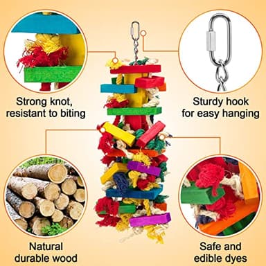Extra Large Bird Parrot Toys for Macaws, African Grey, Amazon Parrots Bird Gifts - Image 3