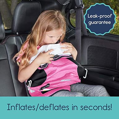hiccapop UberBoost Inflatable Booster Car Seat | Blow up Narrow Backless Booster Car Seat for Travel | Portable Booster Seat for Toddlers, Kids, Child | Pink/Black - Image 6