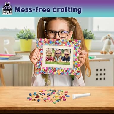 PURPLE LADYBUG DIY Mosaic Photo Frame Craft Kit - Summer Activities for Kids & Teens, Arts & Crafts for Girls 8-12, Birthday Gift for Girls, Fun Craft for Kids Ages 6-12 - Image 6